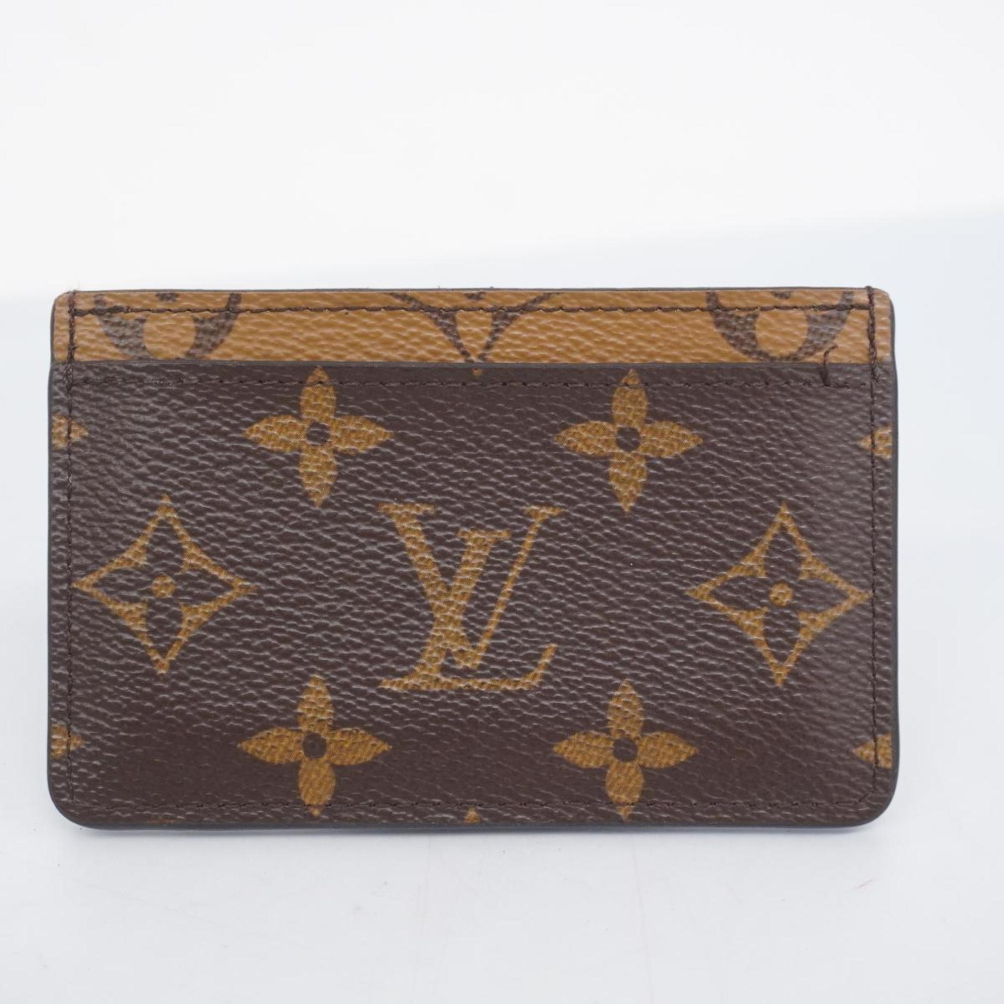 Louis Vuitton Business Card Holder/Card Case Monogram Reverse Porte Carte Sample M69161 Brown Men's/Women's