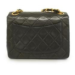 Chanel Shoulder Bag Matelasse Chain Lambskin Black Women's