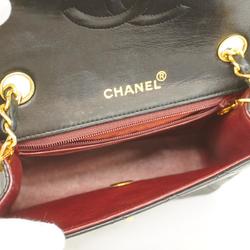 Chanel Shoulder Bag Matelasse Chain Lambskin Black Women's