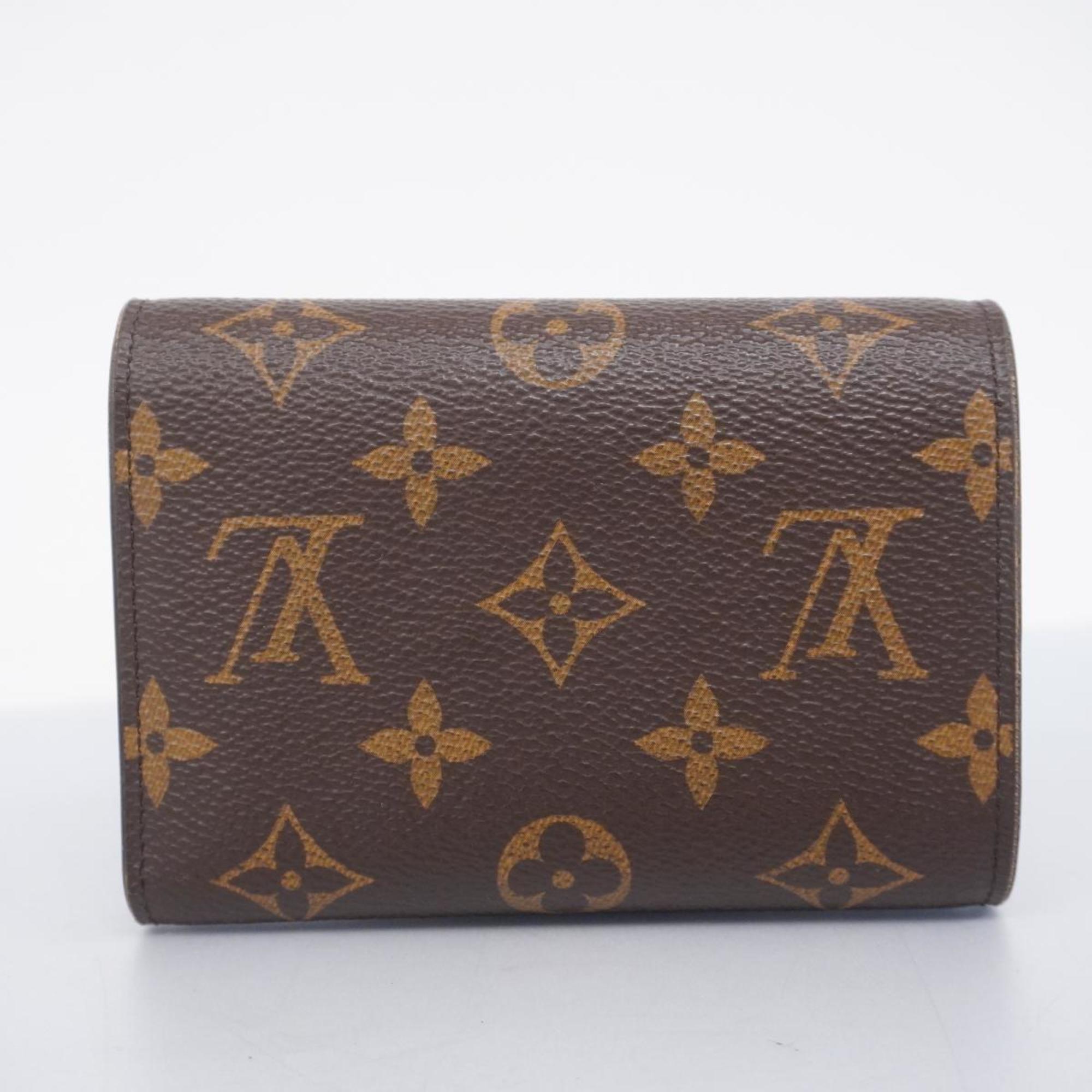 Louis Vuitton Tri-fold Wallet Monogram Portefeuille Flower Compact M67504 Brown Women's