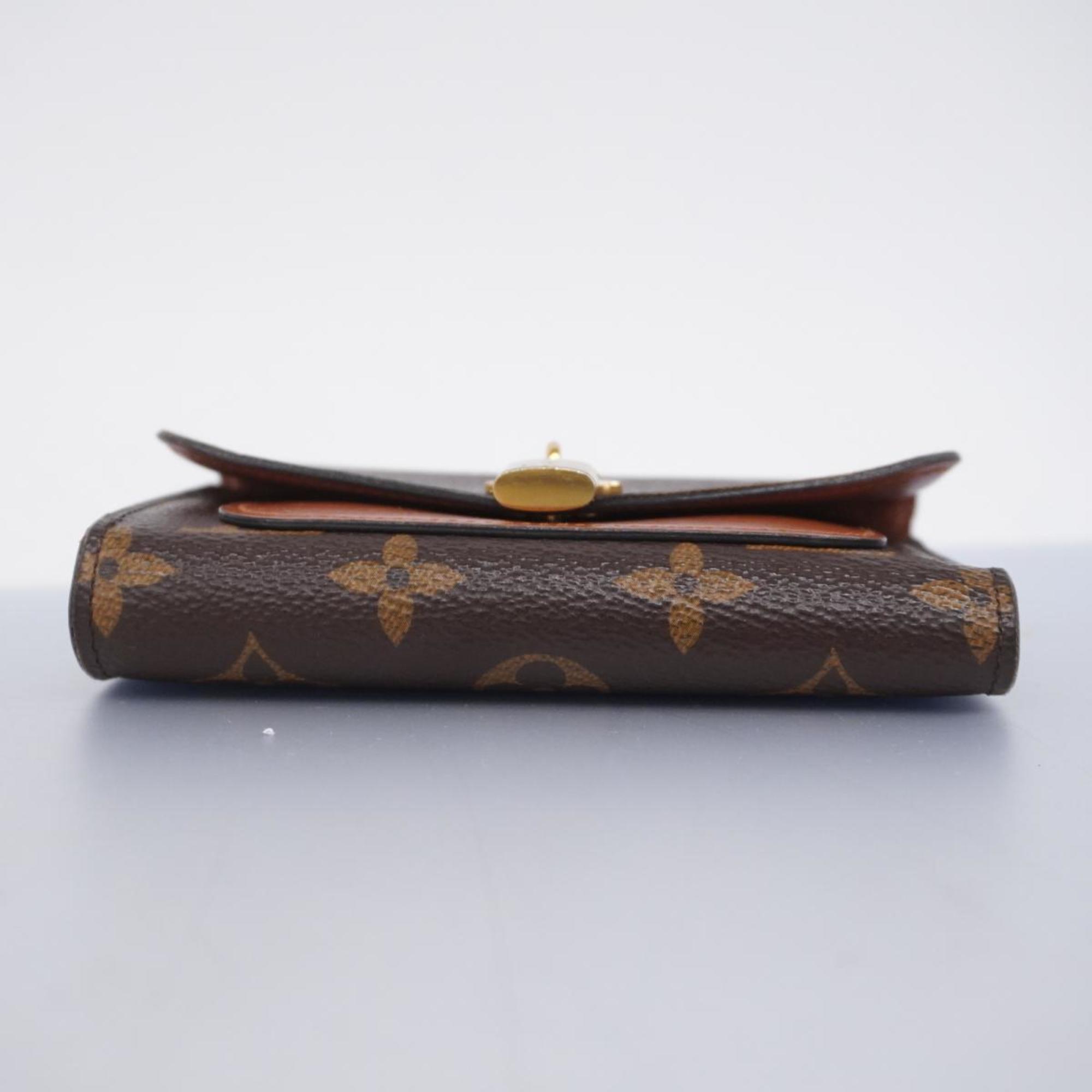 Louis Vuitton Tri-fold Wallet Monogram Portefeuille Flower Compact M67504 Brown Women's