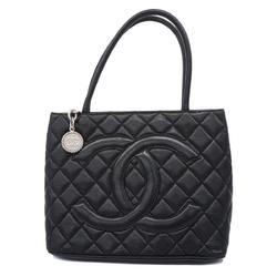 Chanel Tote Bag Reproduction Caviar Skin Black Women's