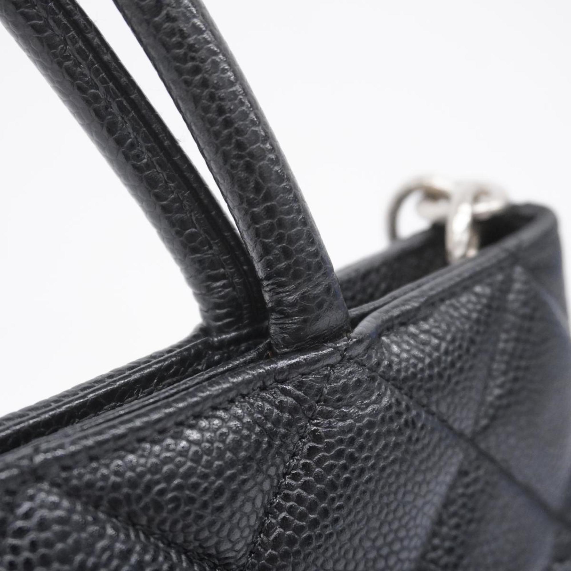 Chanel Tote Bag Reproduction Caviar Skin Black Women's