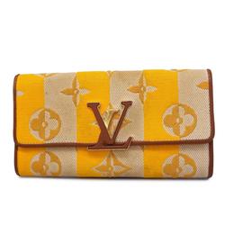 Louis Vuitton Long Wallet Monogram Stripe Portefeuille Capucines M80416 Jaune Ladies