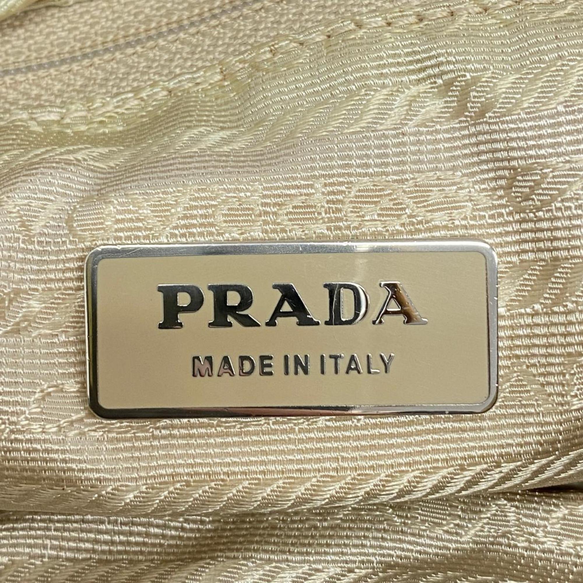 Prada Shoulder Bag Nylon Beige Women's