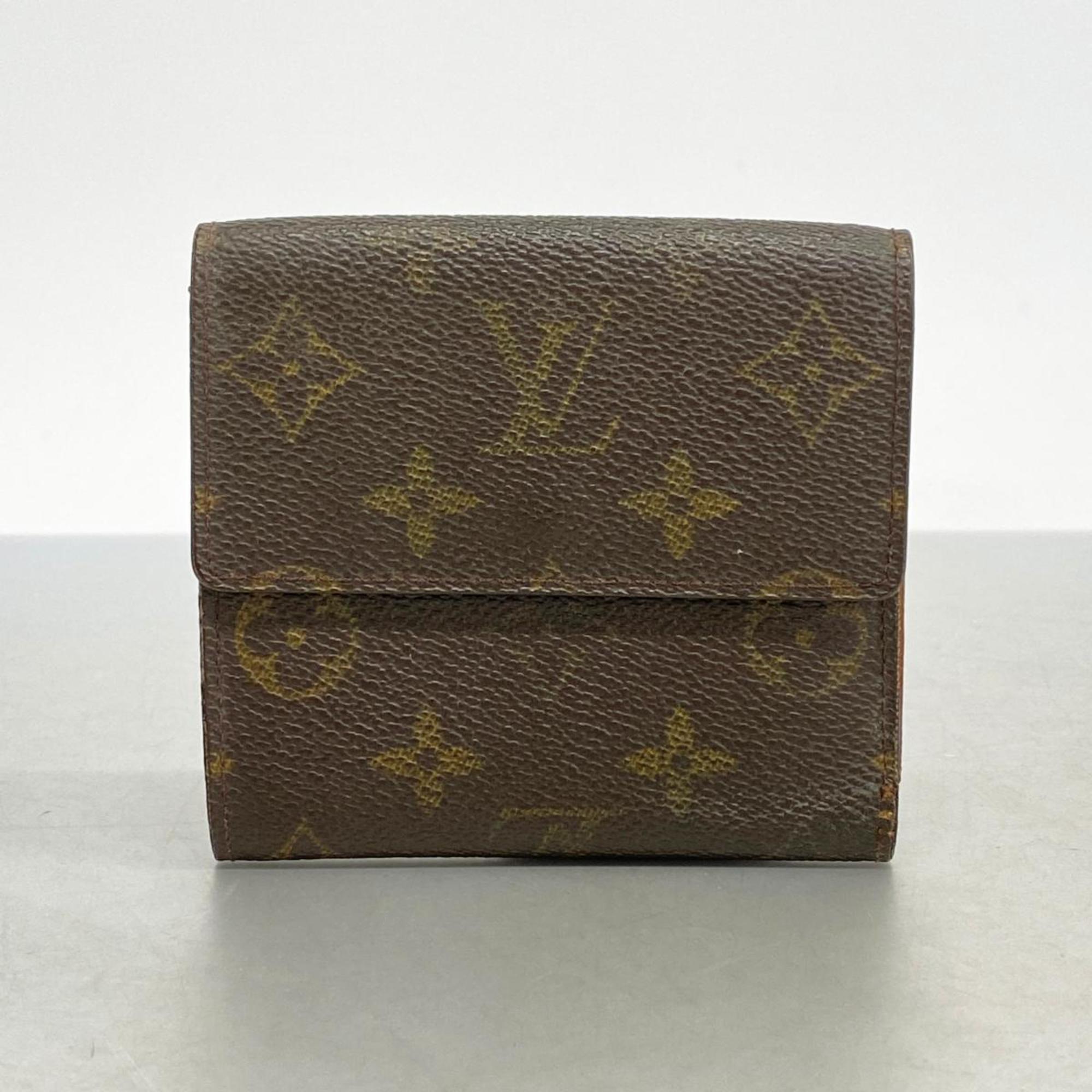 Louis Vuitton Tri-fold Wallet Monogram Porte Monnaie Billet Credit M61652 Brown Men's Women's