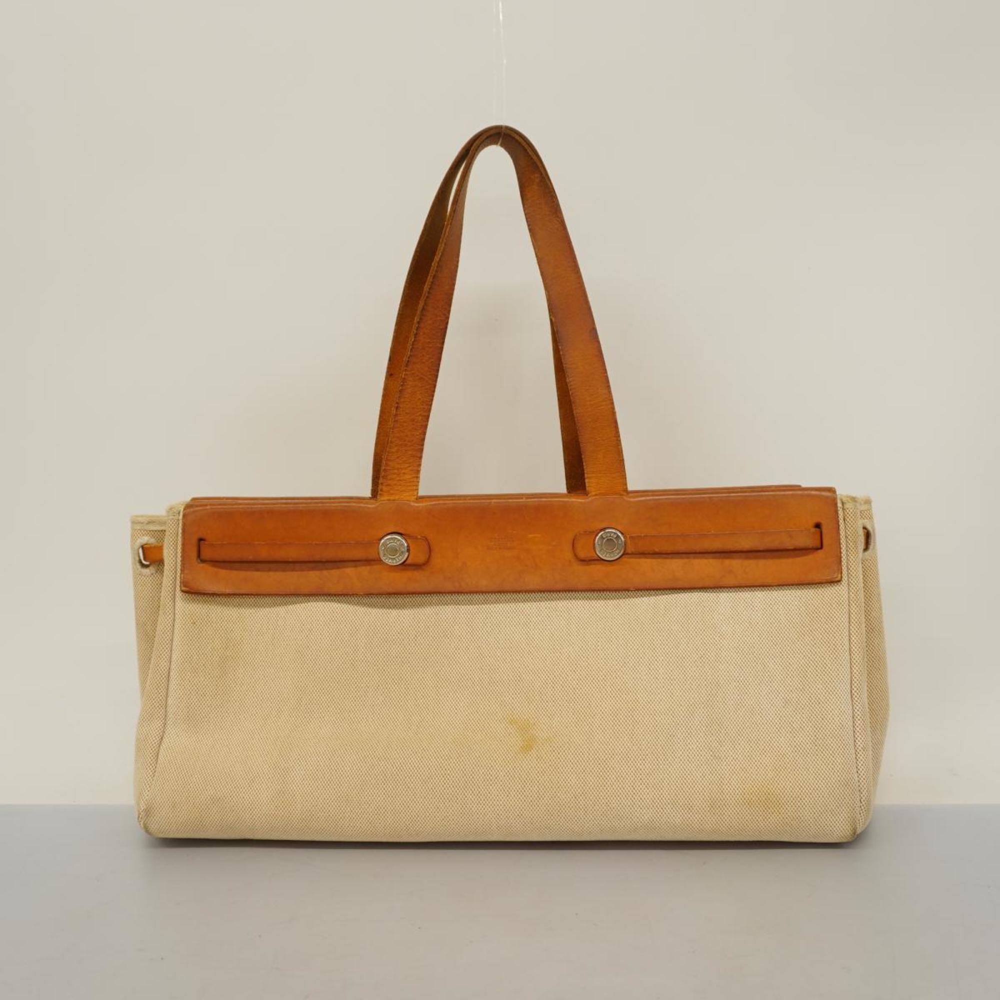 Hermes Tote Bag Airbag Cabas MM G Stamp Toile H Natural Women's