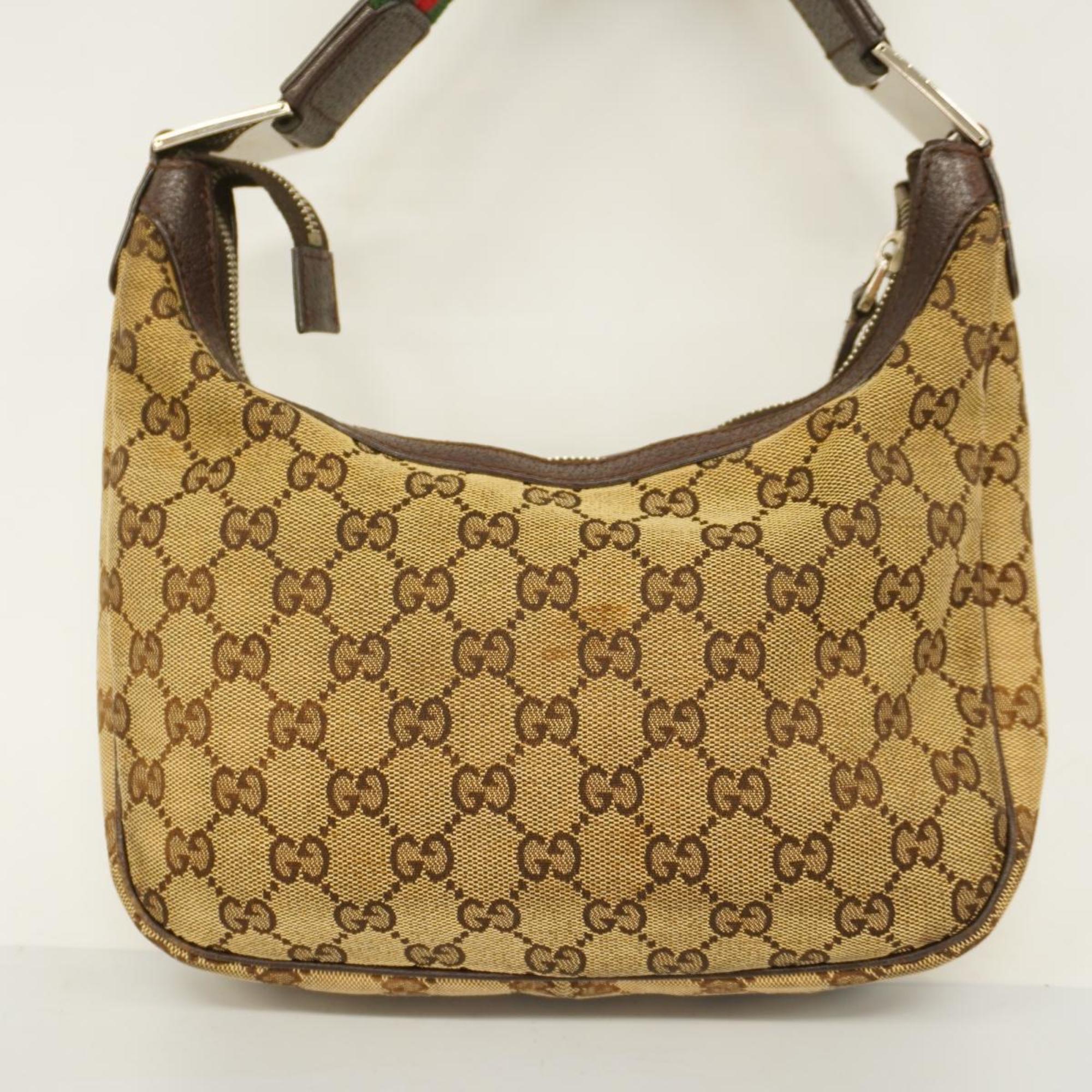 Gucci Handbag GG Canvas Sherry Line 145811 Brown Beige Women's