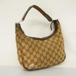 Gucci Handbag GG Canvas Sherry Line 145811 Brown Beige Women's