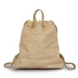 Chanel Backpack Matelasse 22 Calfskin Ivory Women's