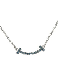 Tiffany T Smile Necklace 18K Blue Topaz Ladies TIFFANY&Co.