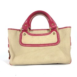 CELINE Boogie Bag Triomphe Tote Handbag Canvas Women's Pink