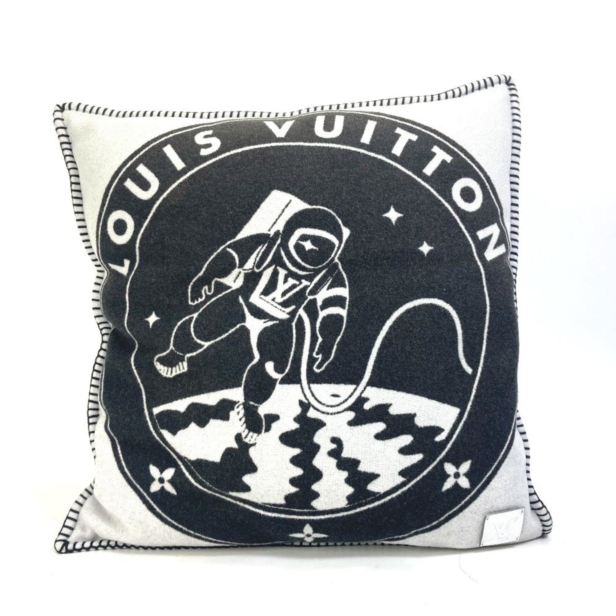 LOUIS VUITTON MP2248 Pillow Cushion LV Satellite Spaceman Wool Cashmere Men's Women's Black