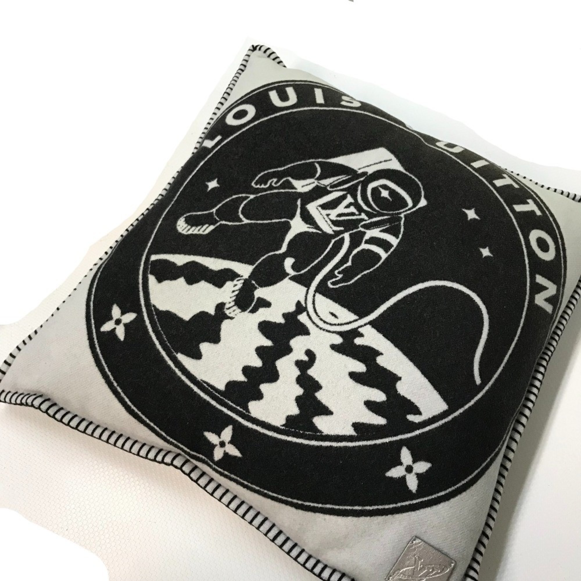 LOUIS VUITTON MP2248 Pillow Cushion LV Satellite Spaceman Wool Cashmere Men's Women's Black