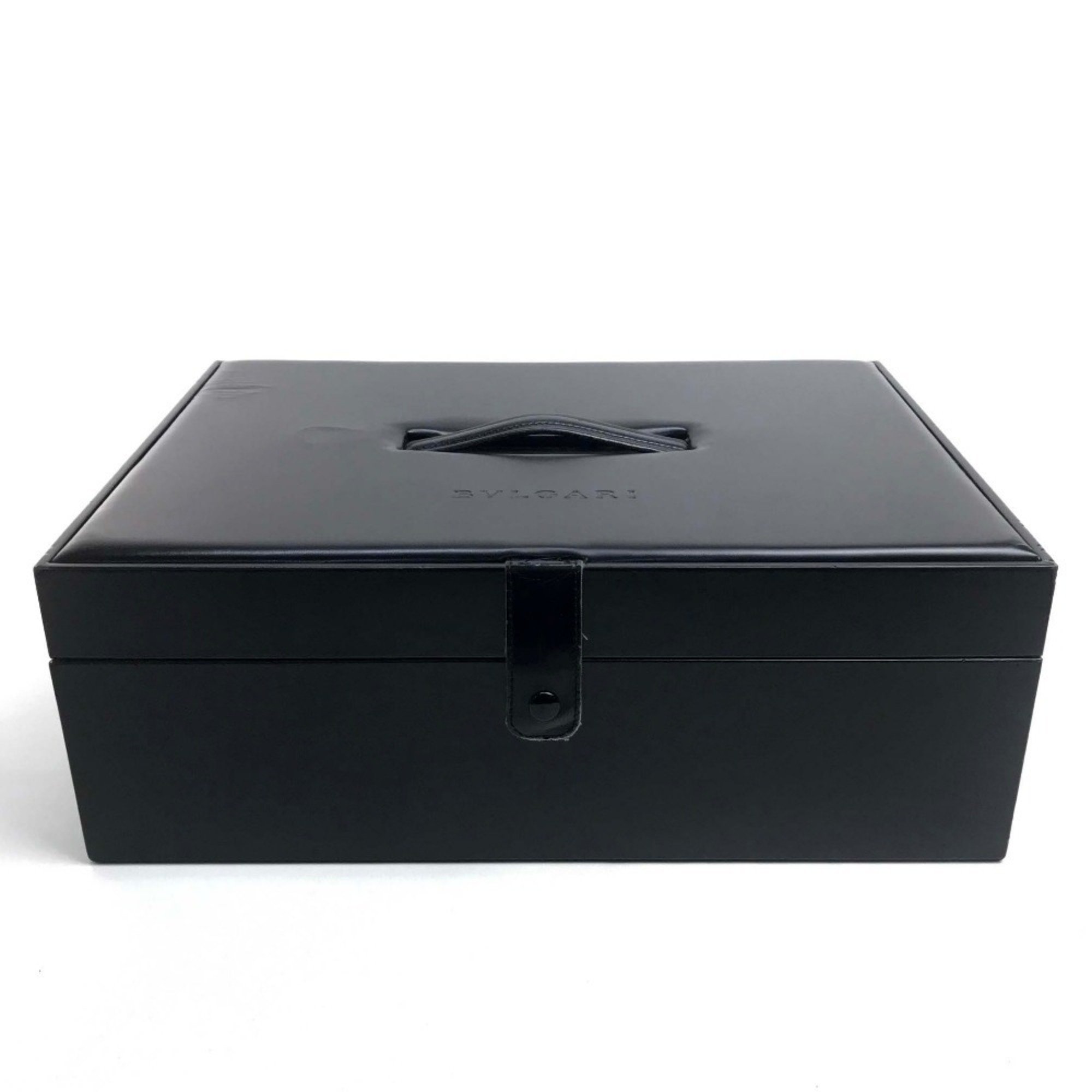 BVLGARI Collection Box, Makeup Storage, Men's, Women's, Handbag, Leather, Black, Women's