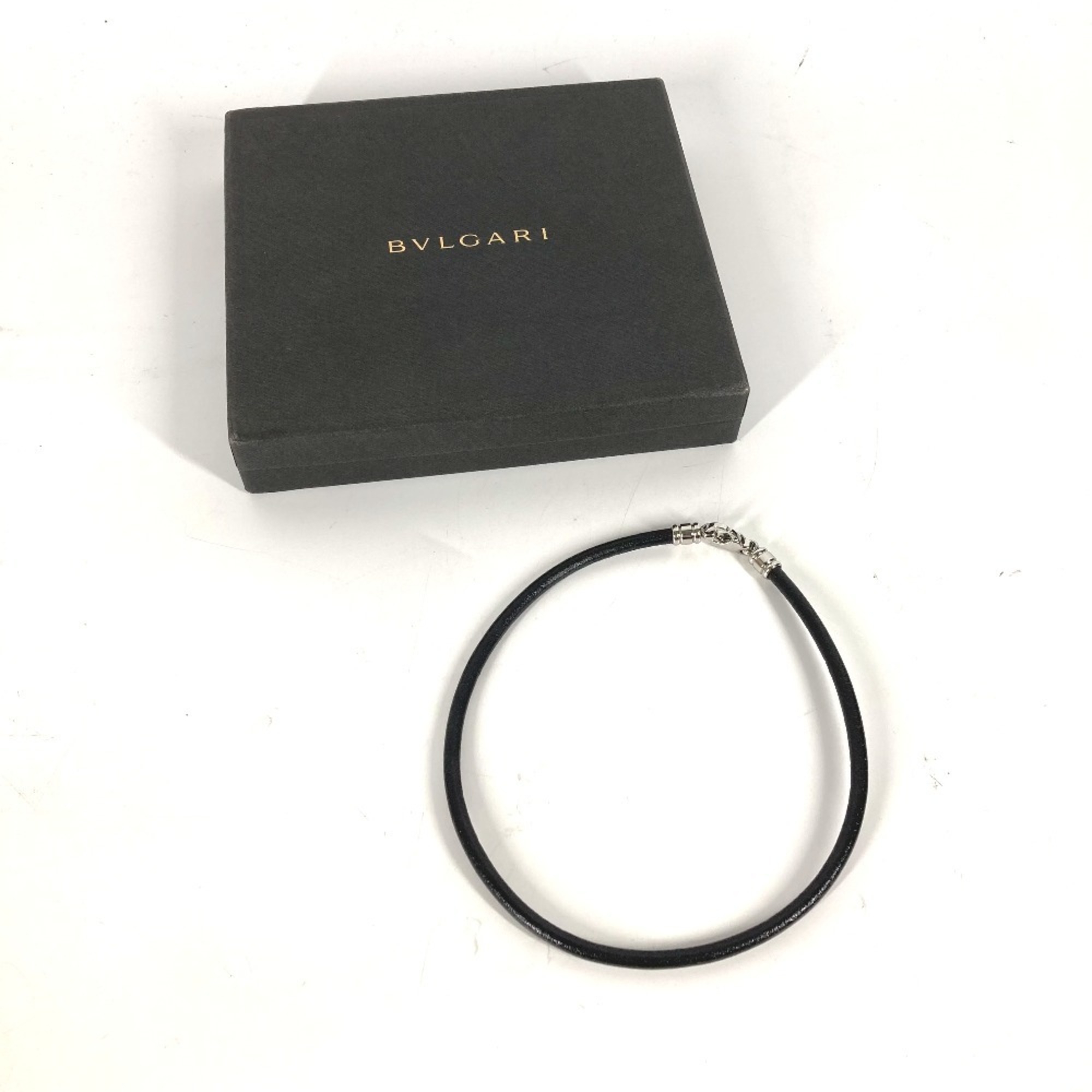 BVLGARI Bvlgari Necklace Choker Leather Men's Black