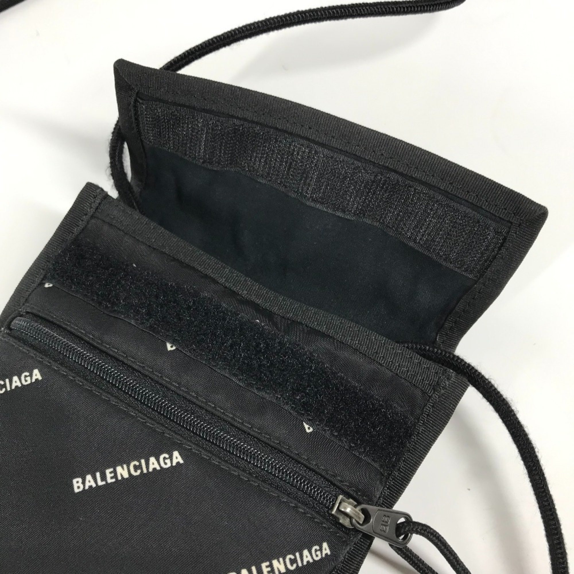 BALENCIAGA 532298 Bicolor Explorer Pochette Pouch Sacoche Shoulder Bag Nylon Women's Black