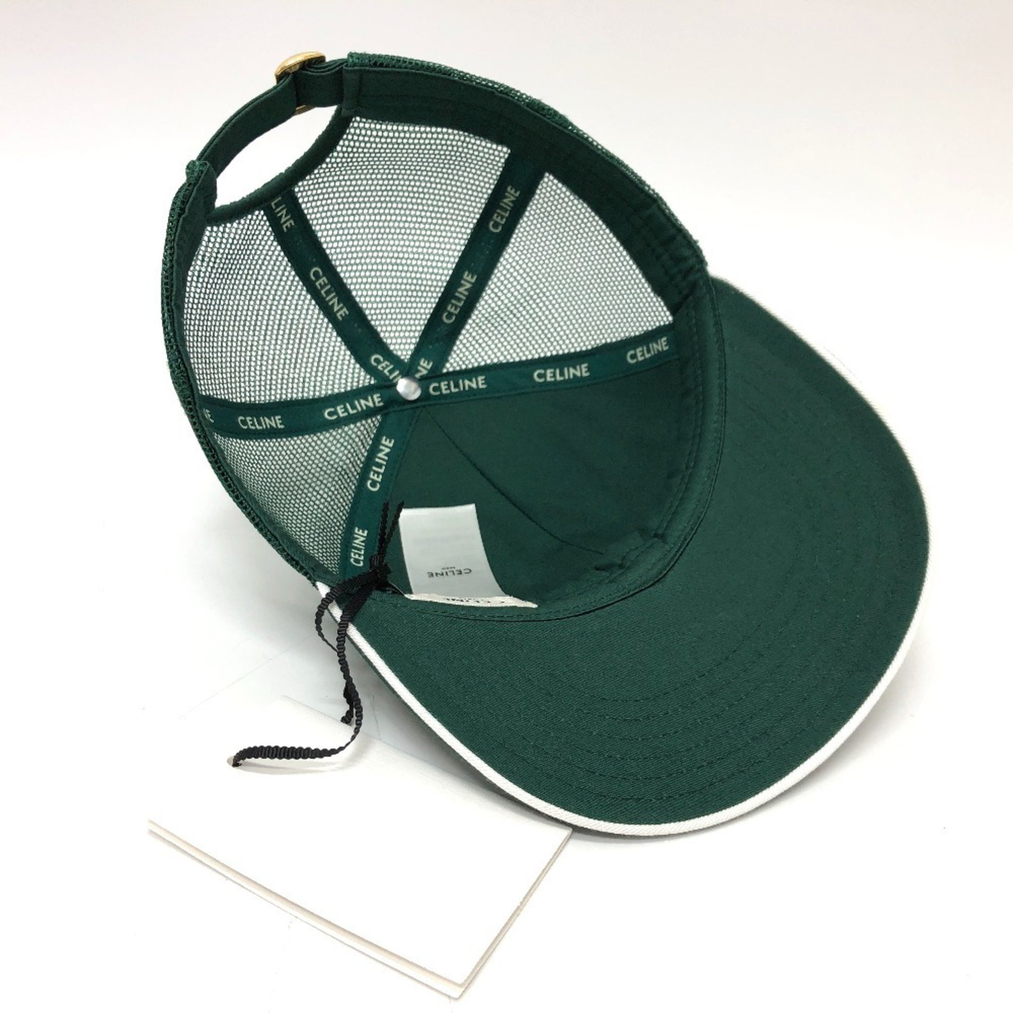 CELINE 2AUN8969P Triomphe Baseball Cap Cotton Women's Green