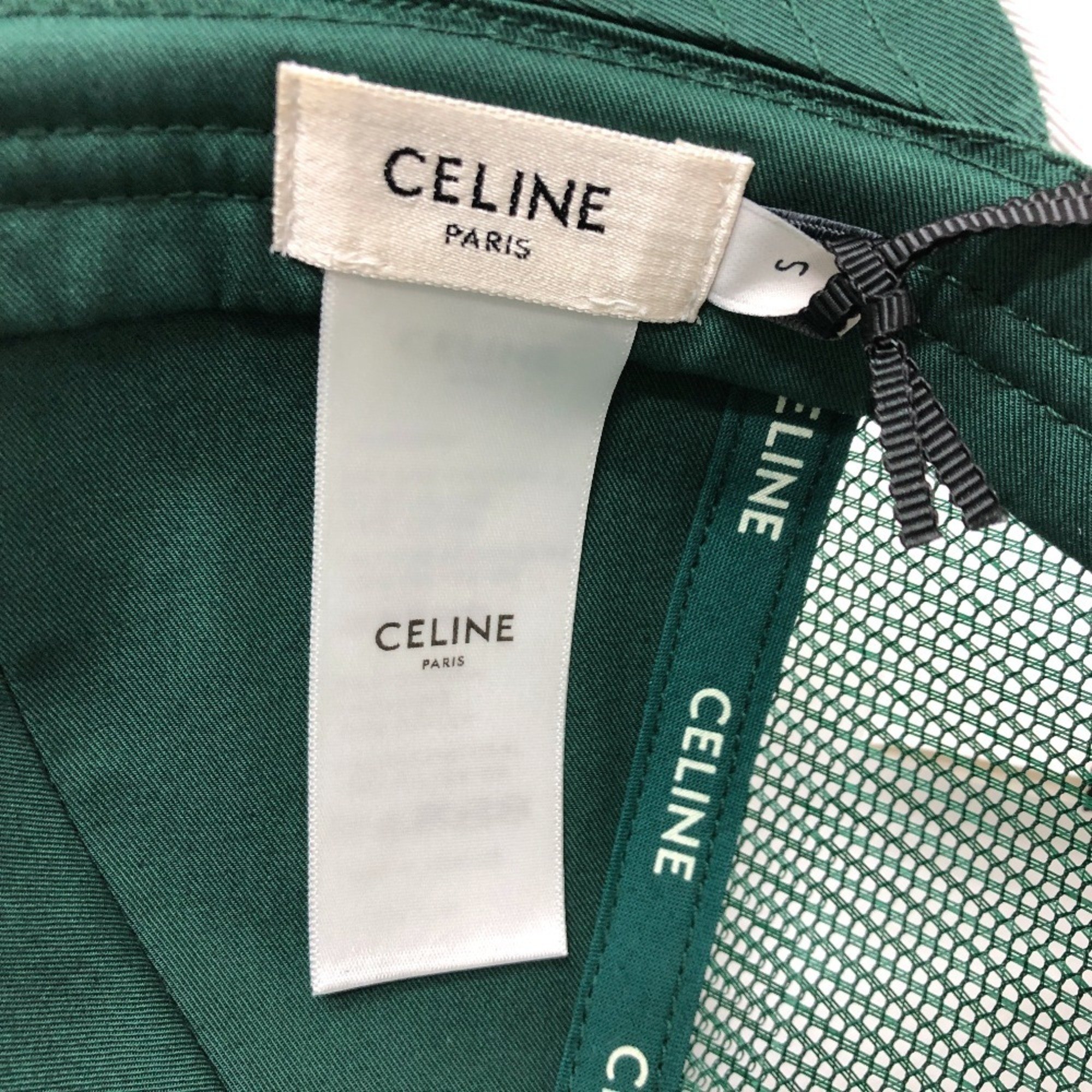 CELINE 2AUN8969P Triomphe Baseball Cap Cotton Women's Green