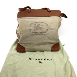 BURBERRY Shoulder Tote Bag Canvas Leather Beige Men's Women's