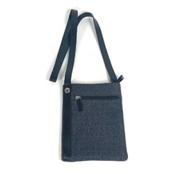 BVLGARI Bvlgari Mania Pochette Shoulder Bag Denim Leather Women's Navy