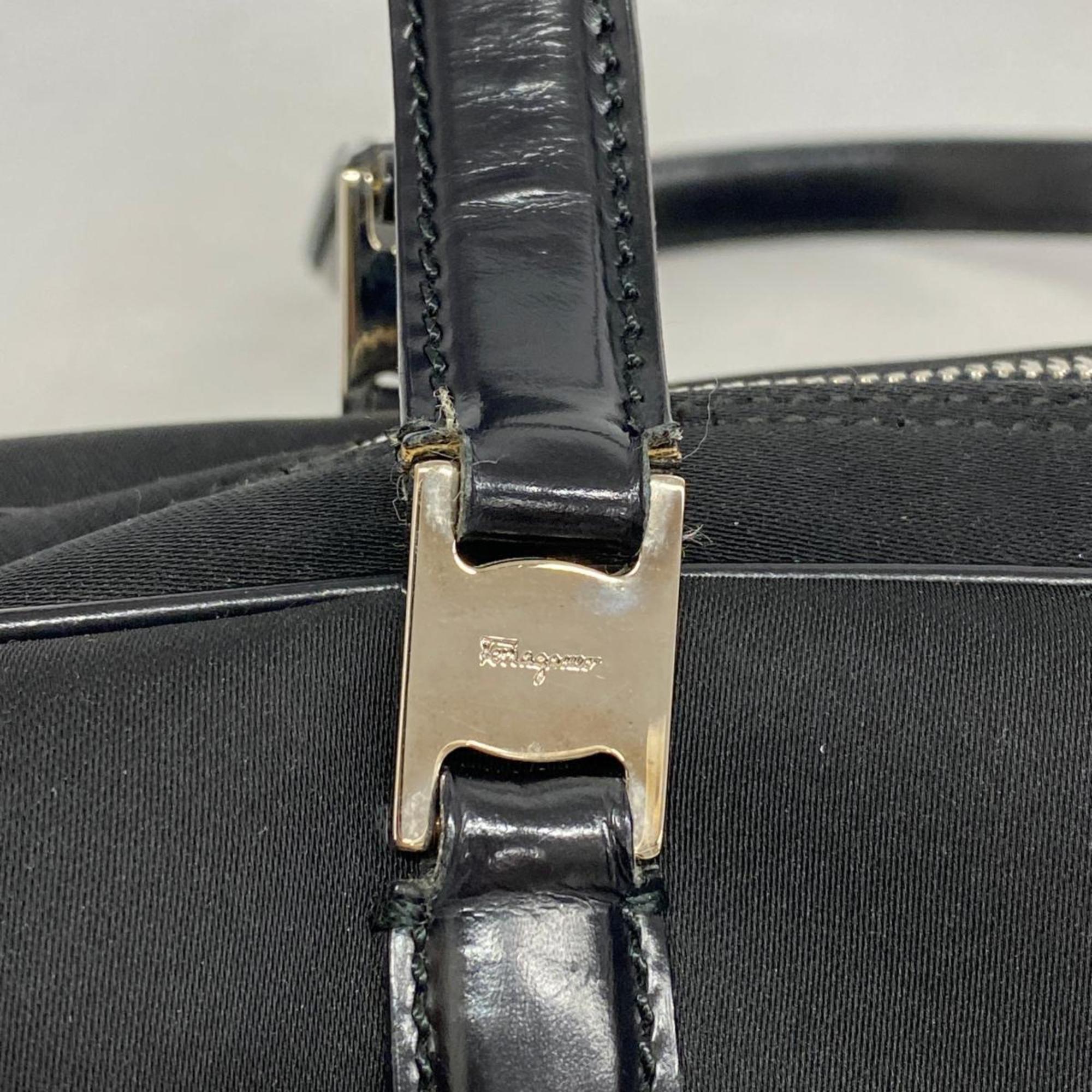 Salvatore Ferragamo Shoulder Bag Vara Nylon Black Women's