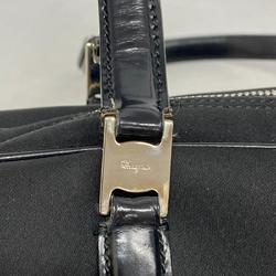 Salvatore Ferragamo Shoulder Bag Vara Nylon Black Women's