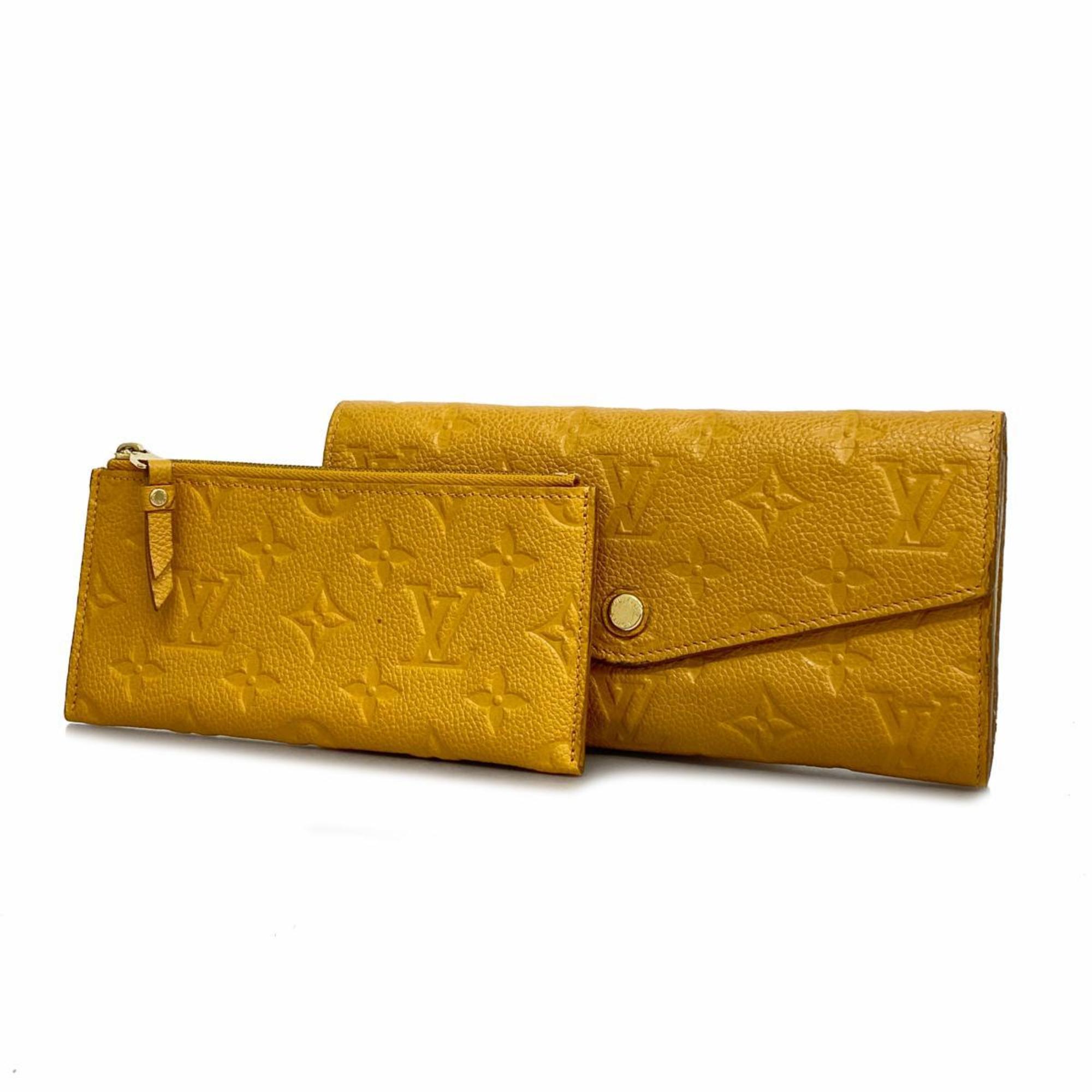 Louis Vuitton Long Wallet Monogram Empreinte Le Tefeuille Curieuse M60409 Saffron Ladies