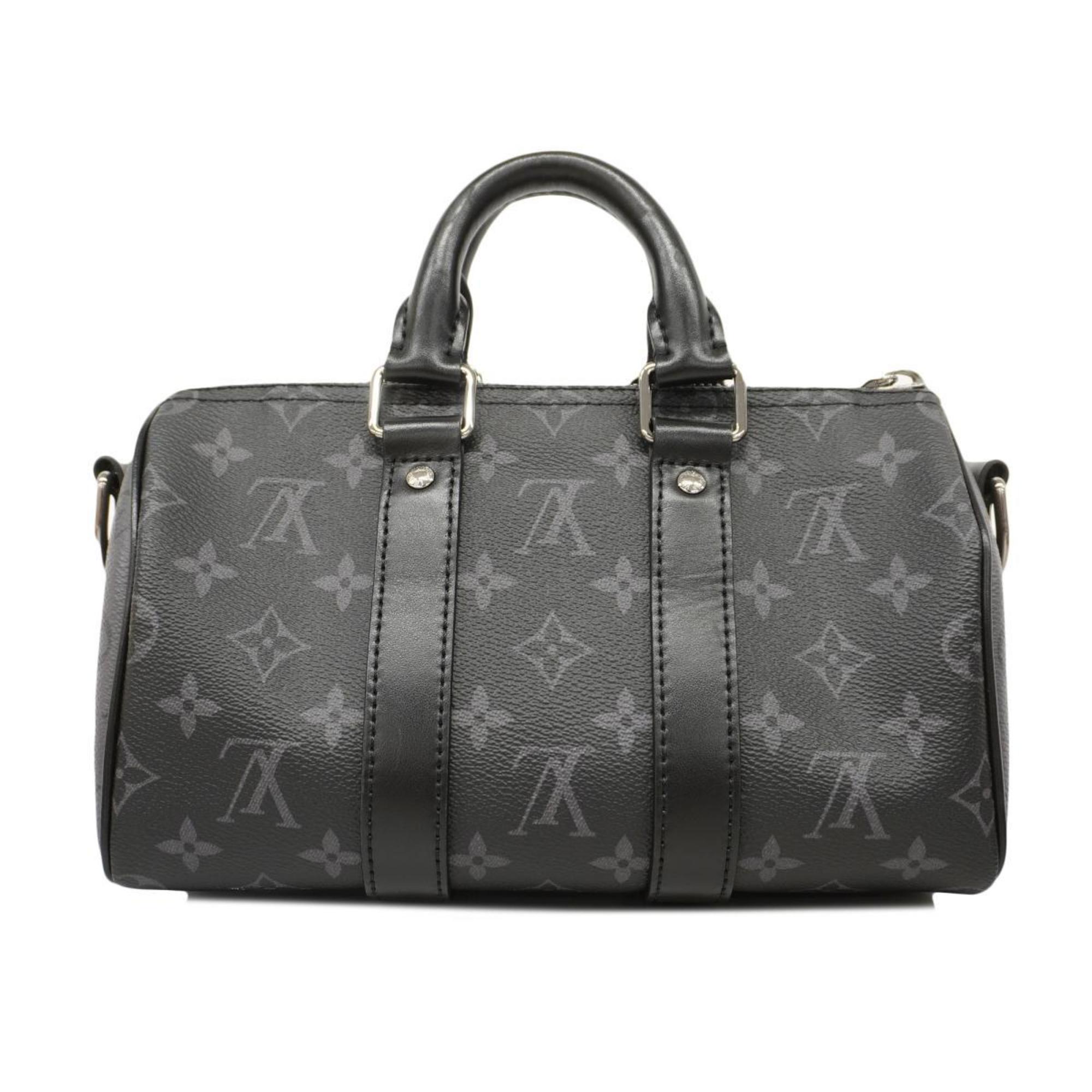 Louis Vuitton Shoulder Bag Monogram Eclipse Keepall Bandouliere 25 M46271 Black Women's