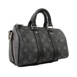 Louis Vuitton Shoulder Bag Monogram Eclipse Keepall Bandouliere 25 M46271 Black Women's