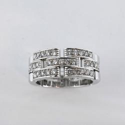 Cartier Ring, Maillon Panthere, Diamond, K18WG, White Gold, Men's, Women's