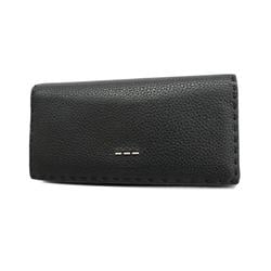 Fendi Long Wallet Selleria Leather Black Men's