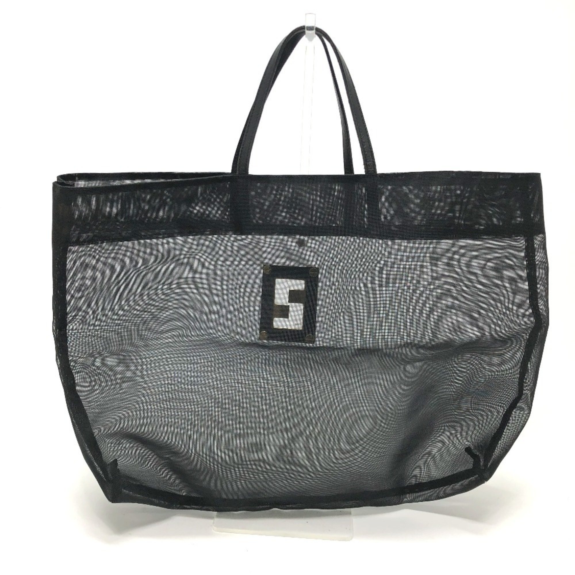 FENDI FF hardware mesh tote bag nylon women's black