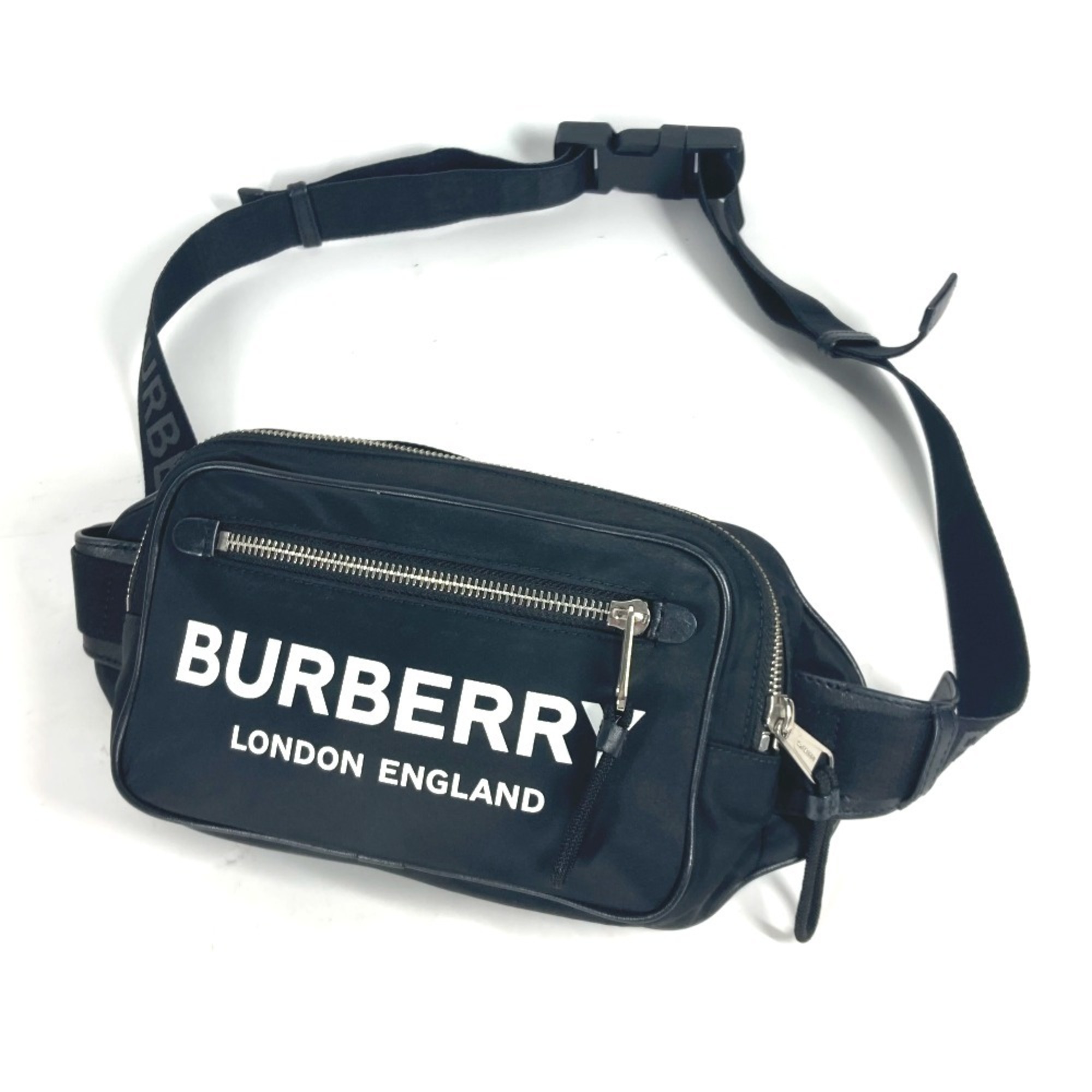 BURBERRY 8014603 Waist Pouch Cross Shoulder Bag Body Nylon Men's Black