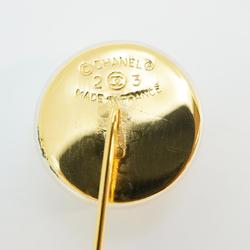 Chanel Brooch Coco Mark Circle Fake Pearl GP Plated Gold Women's