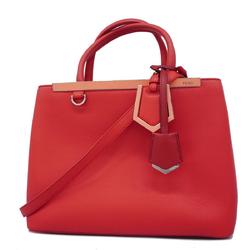 Fendi Handbag Twojour Leather Red Women's