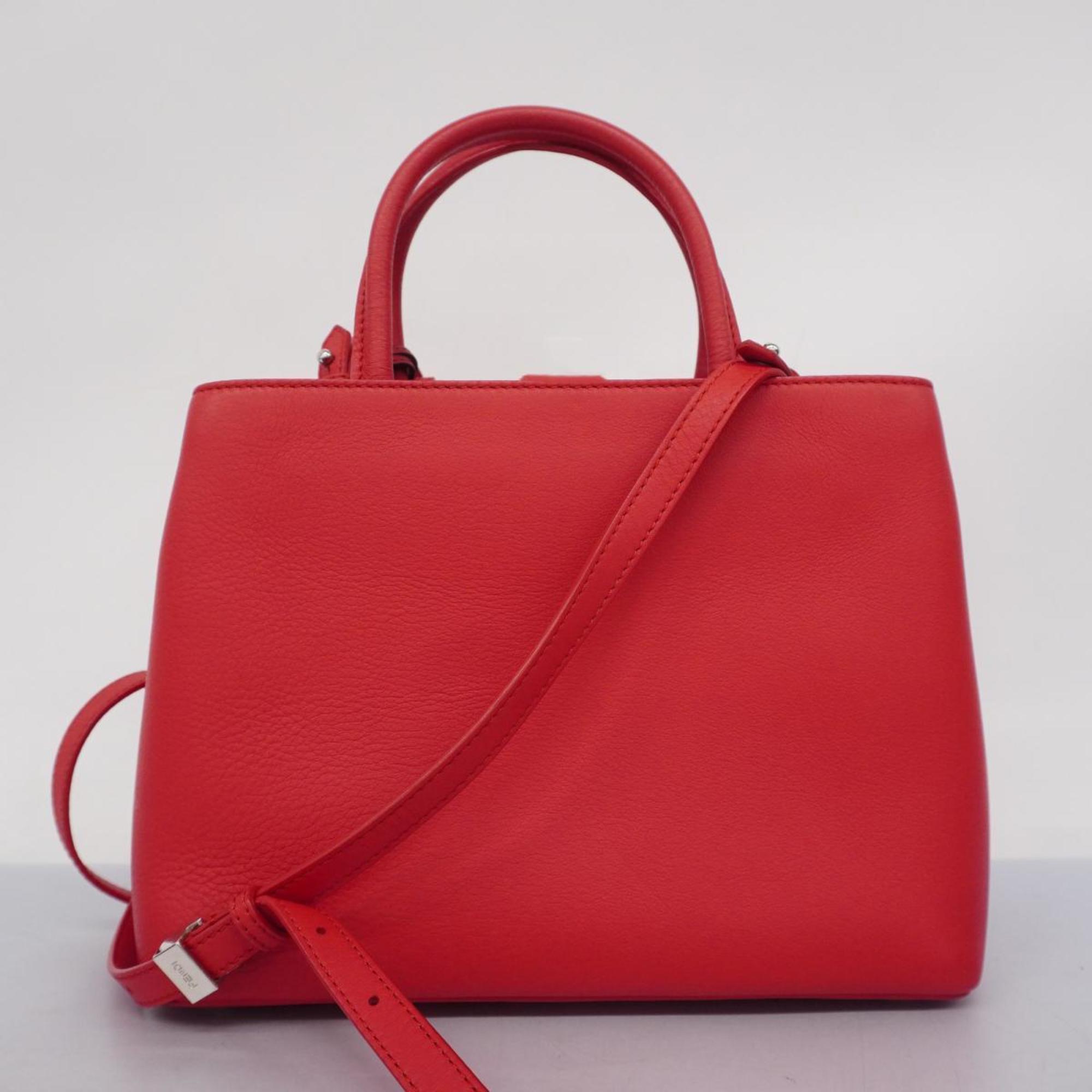 Fendi Handbag Twojour Leather Red Women's