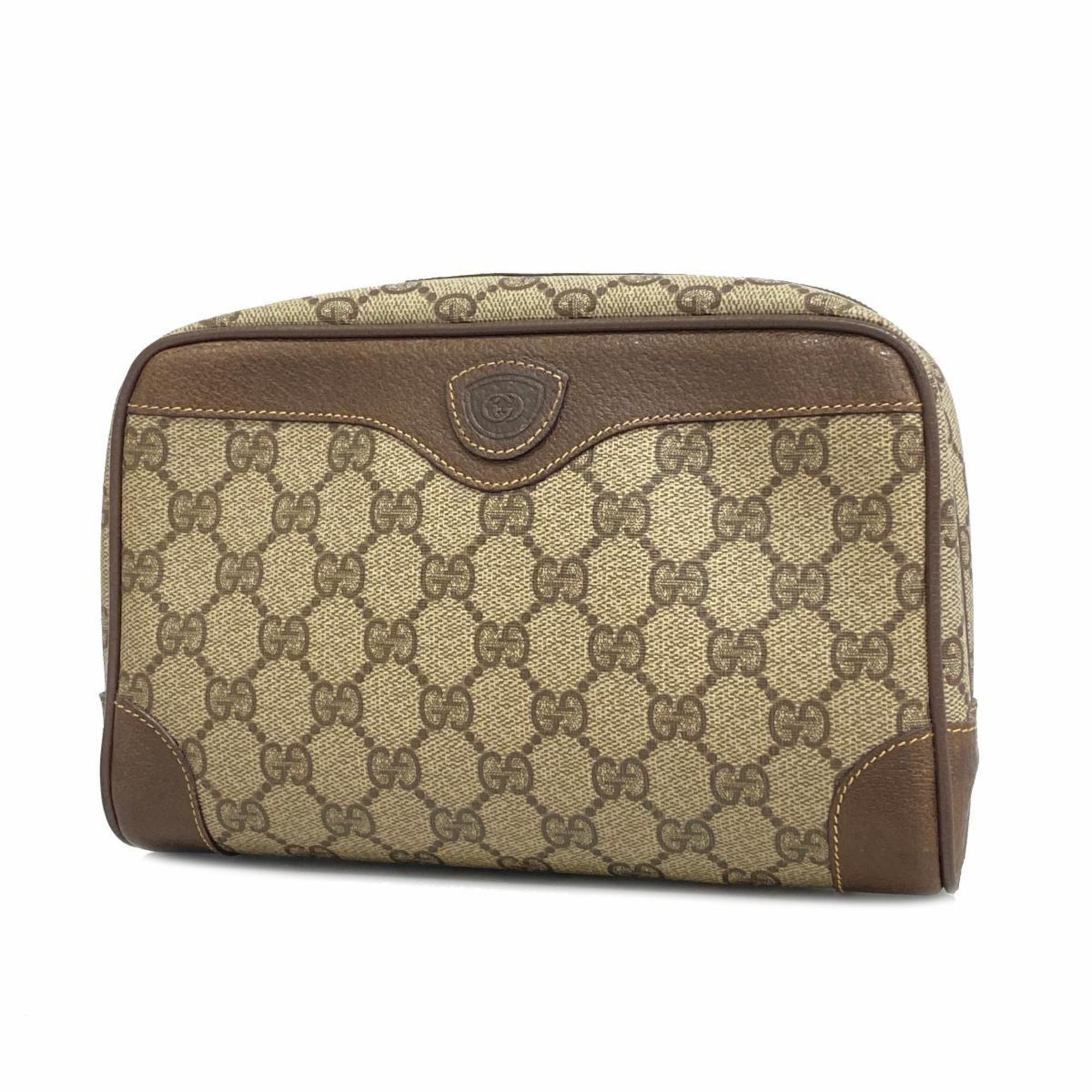 Gucci Clutch Bag GG Supreme Old 014 115 0094 Brown Women's