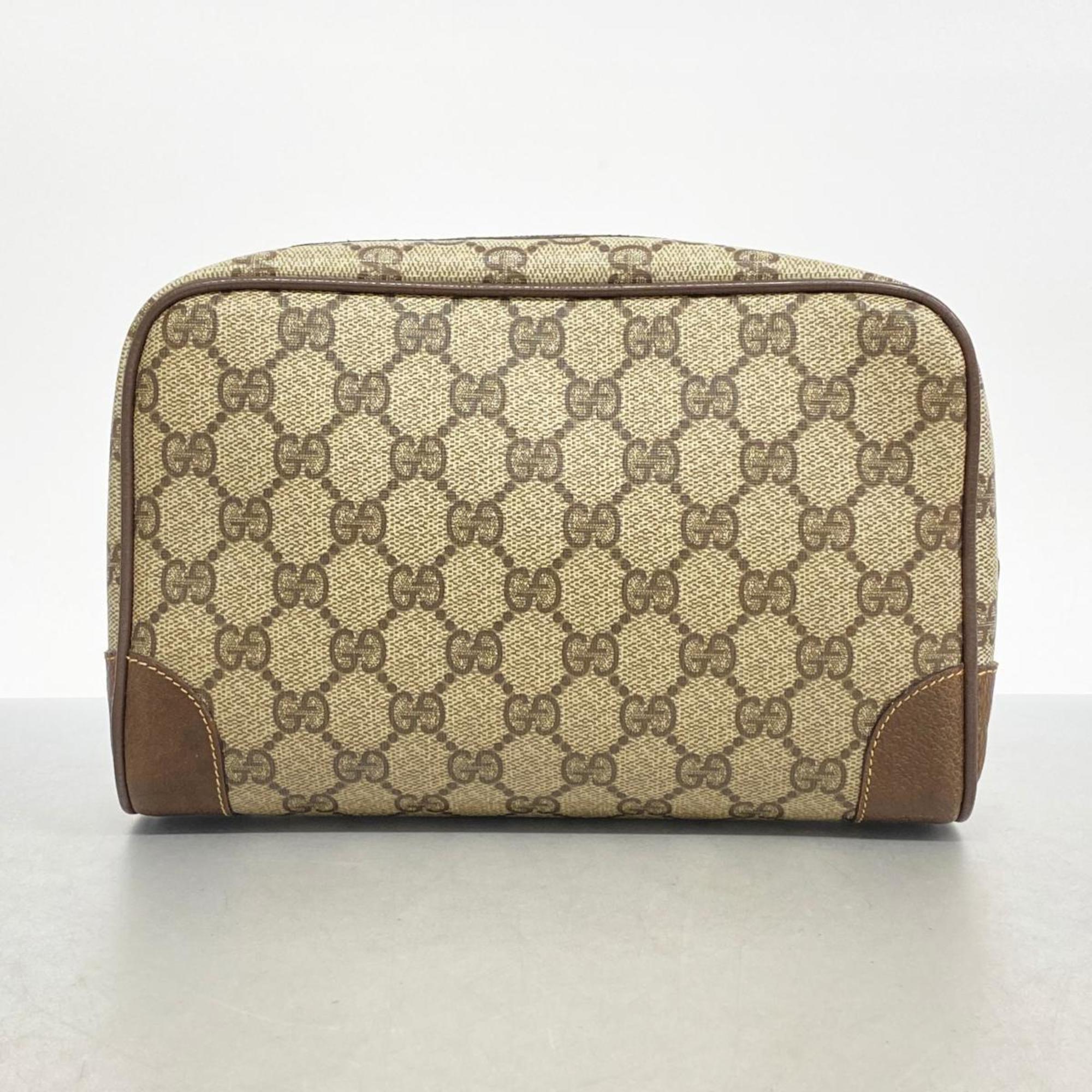 Gucci Clutch Bag GG Supreme Old 014 115 0094 Brown Women's