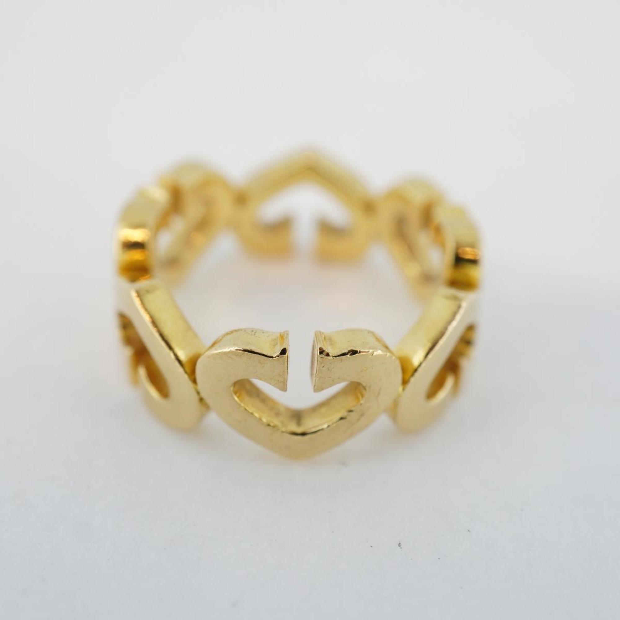 Cartier C Heart Ring K18YG Yellow Gold Women's