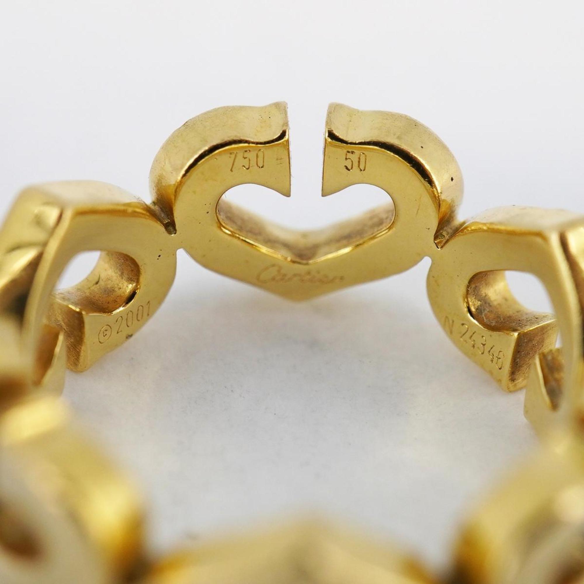 Cartier C Heart Ring K18YG Yellow Gold Women's