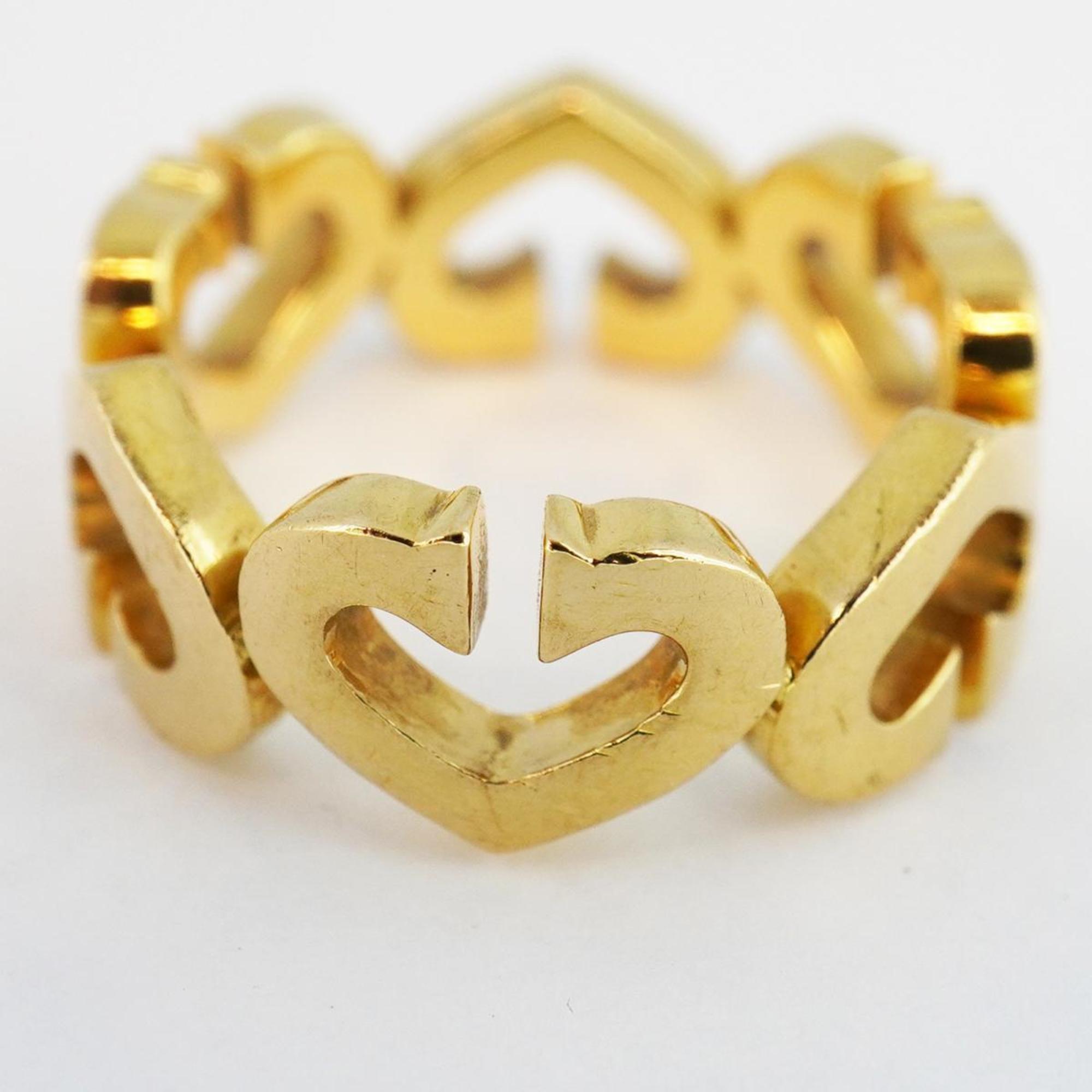 Cartier C Heart Ring K18YG Yellow Gold Women's