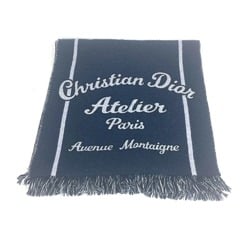 Christian Dior Dior 21E0007A0612 Bicolor Atelier Scarf Wool Men's Navy