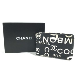 CHANEL Chanel Multi Pouch Bi-Cea Line Cigarette Tobacco Case Canvas Women's Black