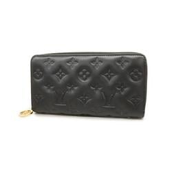 Louis Vuitton Long Wallet Monogram Embossed Zippy M81510 Noir Ladies