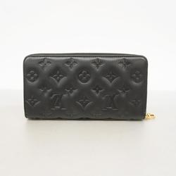 Louis Vuitton Long Wallet Monogram Embossed Zippy M81510 Noir Ladies