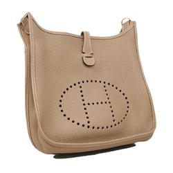 Hermes Shoulder Bag Evelyn 2PM □I Engraved Taurillon Clemence Etoupe Women's