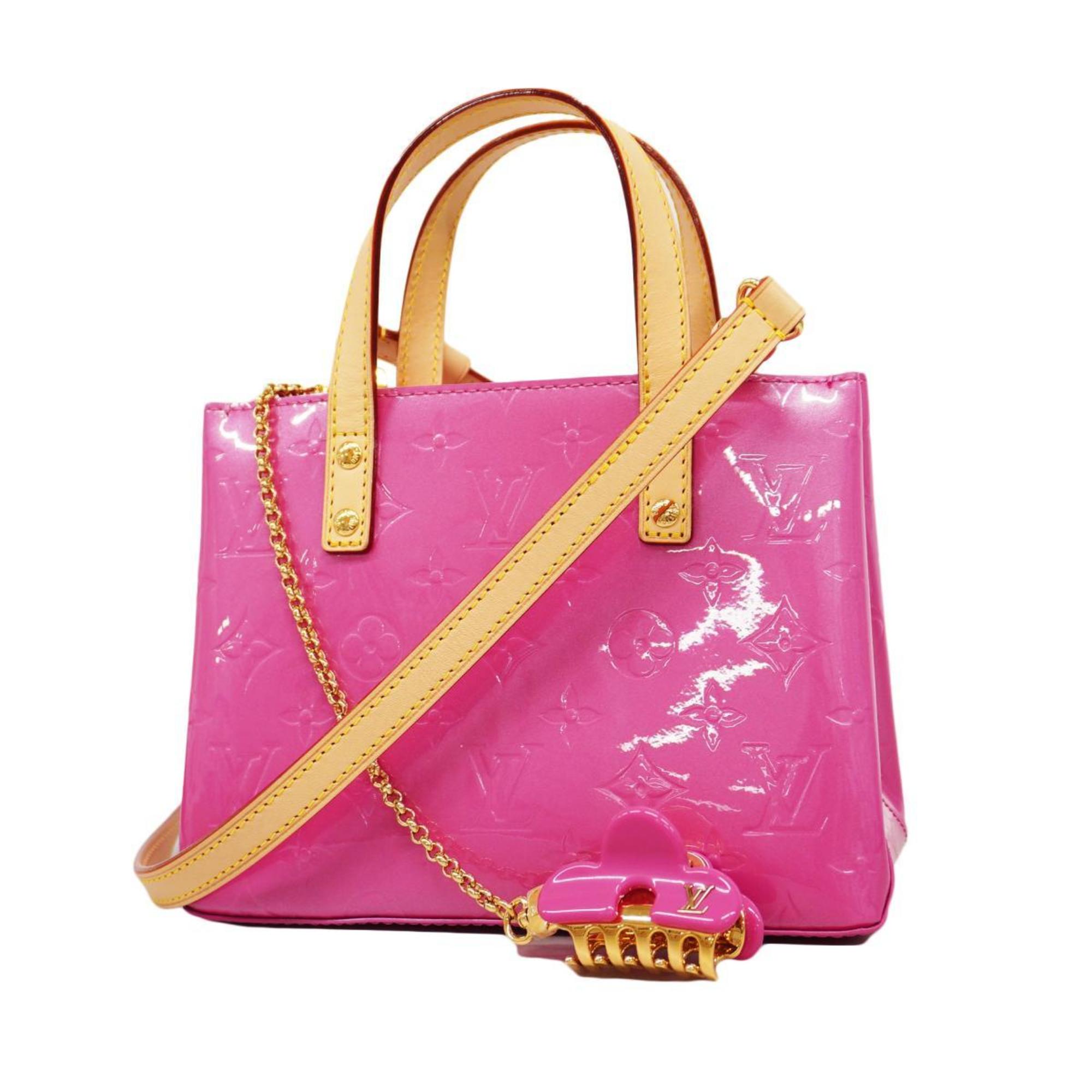 Louis Vuitton Handbag Vernis Reed PM M24028 Neon Pink Ladies