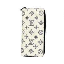 Louis Vuitton Long Wallet Monogram Shadow Zippy Vertical M83381 White Men's