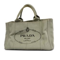 Prada Tote Bag Canapa Canvas Grey Women's